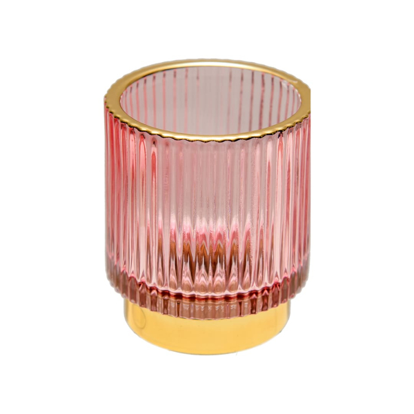Декоративный подсвечник из цветного рельефного стекла МАГАМАКС, цвет: розовый Star-12 купить онлайн