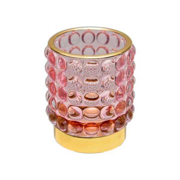 Декоративный подсвечник из цветного стекла МАГАМАКС, цвет: розовый Star-5 купить онлайн