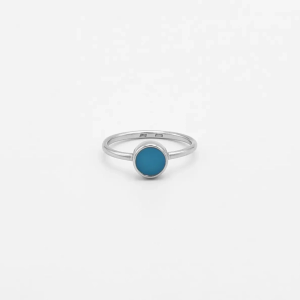 Кольцо с матовым голубым агатом Barne Darkrain, цвет: серебро, DR4017 купить онлайн