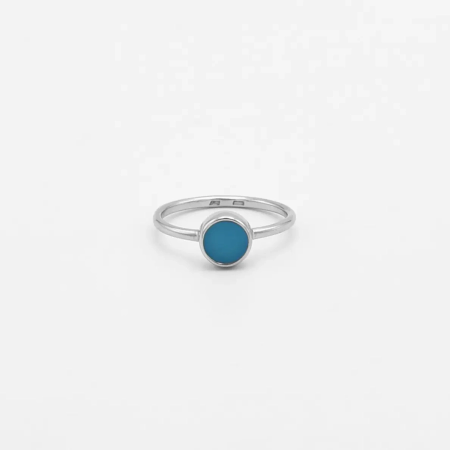 Кольцо с матовым голубым агатом Barne Darkrain, цвет: цвет, DR4017 купить онлайн