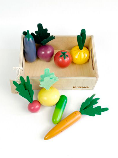 Набор игрушечных овощей в ящике LUKNO, серия Iskusno Bunny Hill  купить онлайн