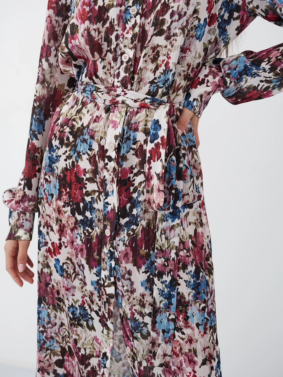 Платье-рубашка из ткани крэш SOLO·U  купить онлайн