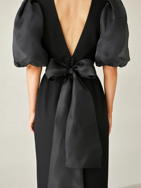 Платье с глубоким вырезом на спине и объемными рукавами I.B.W. ED035 купить онлайн