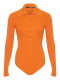 Трикотажное боди с длинным рукавом (оранжевый) (44, оранжевый)