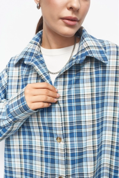 Рубашка cotton клетка Blue&Cream Erist store со скидкой  купить онлайн