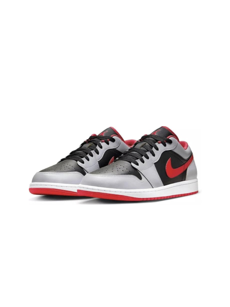 Кроссовки мужские Jordan 1 Low "Black Light Smoke Grey Gum Red" NKDADDYS SNEAKERS, цвет: серый 553558-060 купить онлайн