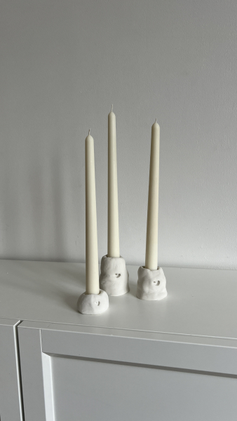 Подсвечник для столовой свечи, мятый Matu, цвет: серый 00478 купить онлайн