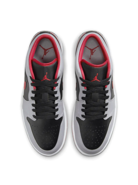 Кроссовки мужские Jordan 1 Low "Black Light Smoke Grey Gum Red" NKDADDYS SNEAKERS, цвет: серый 553558-060 купить онлайн