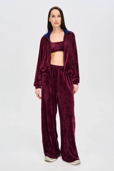 Брюки широкие из велюра F/W 24/25 Label .B, цвет: burgundy Pt.18.3.3932.1124BRG |новая коллекция купить онлайн