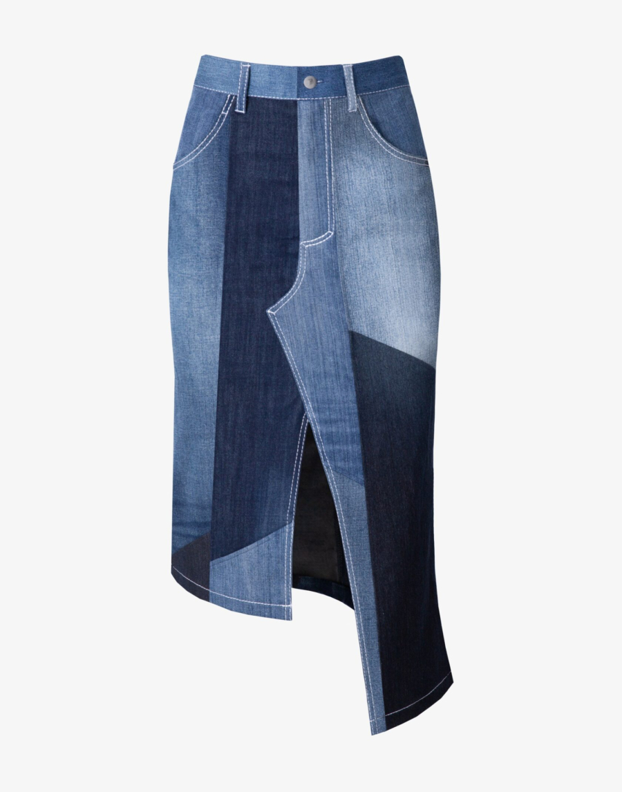 Ассиметричная джинсовая юбка RISHI, цвет: синий 1000777 купить онлайн