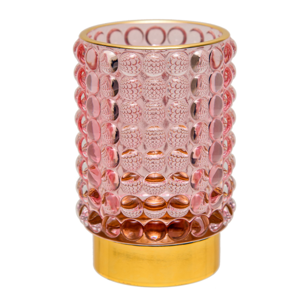 Декоративный подсвечник из цветного стекла МАГАМАКС, цвет: розовый Star-4 купить онлайн