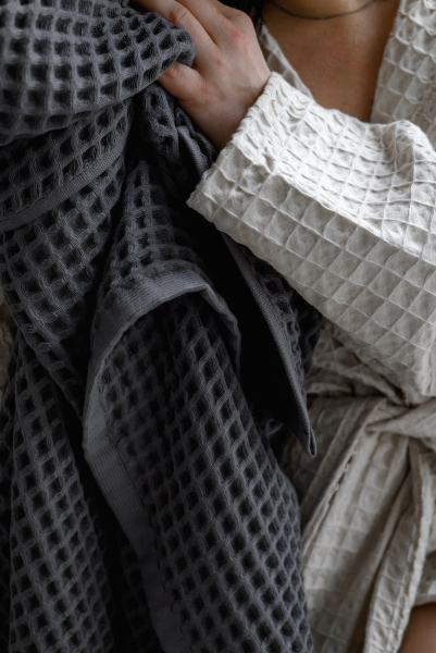 Большое вафельное полотенце "Серая вуаль" TOWELS BY SHIROKOVA, цвет: серая вуаль  купить онлайн