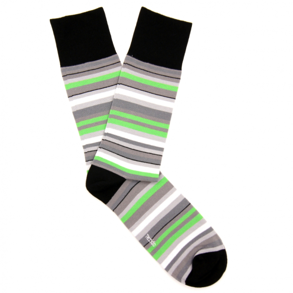 Носки "Multistripe" Tezido, цвет: черный/салатовый Т50 купить онлайн