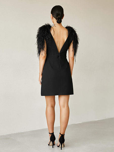 Платье мини с рукавами-крыльями из перьев I.B.W. ED037 купить онлайн