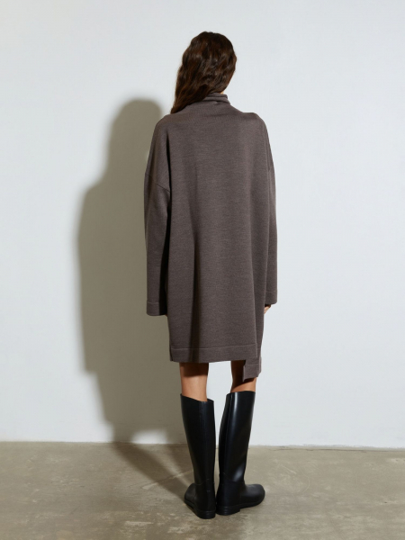 Ассиметричное платье из мериноса AroundClother&Knitwear 221_43M085 купить онлайн