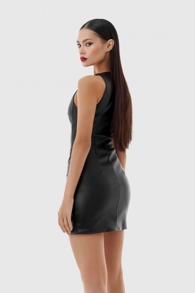 Платье мини из экокожи SODAMODA 1607 купить онлайн