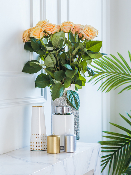 Декоративная ваза Контраст МАГАМАКС, цвет: белый с серебром Cha11-L купить онлайн
