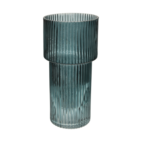 Декоративная ваза из рельефного стекла МАГАМАКС, цвет: синий Ekg-2 купить онлайн