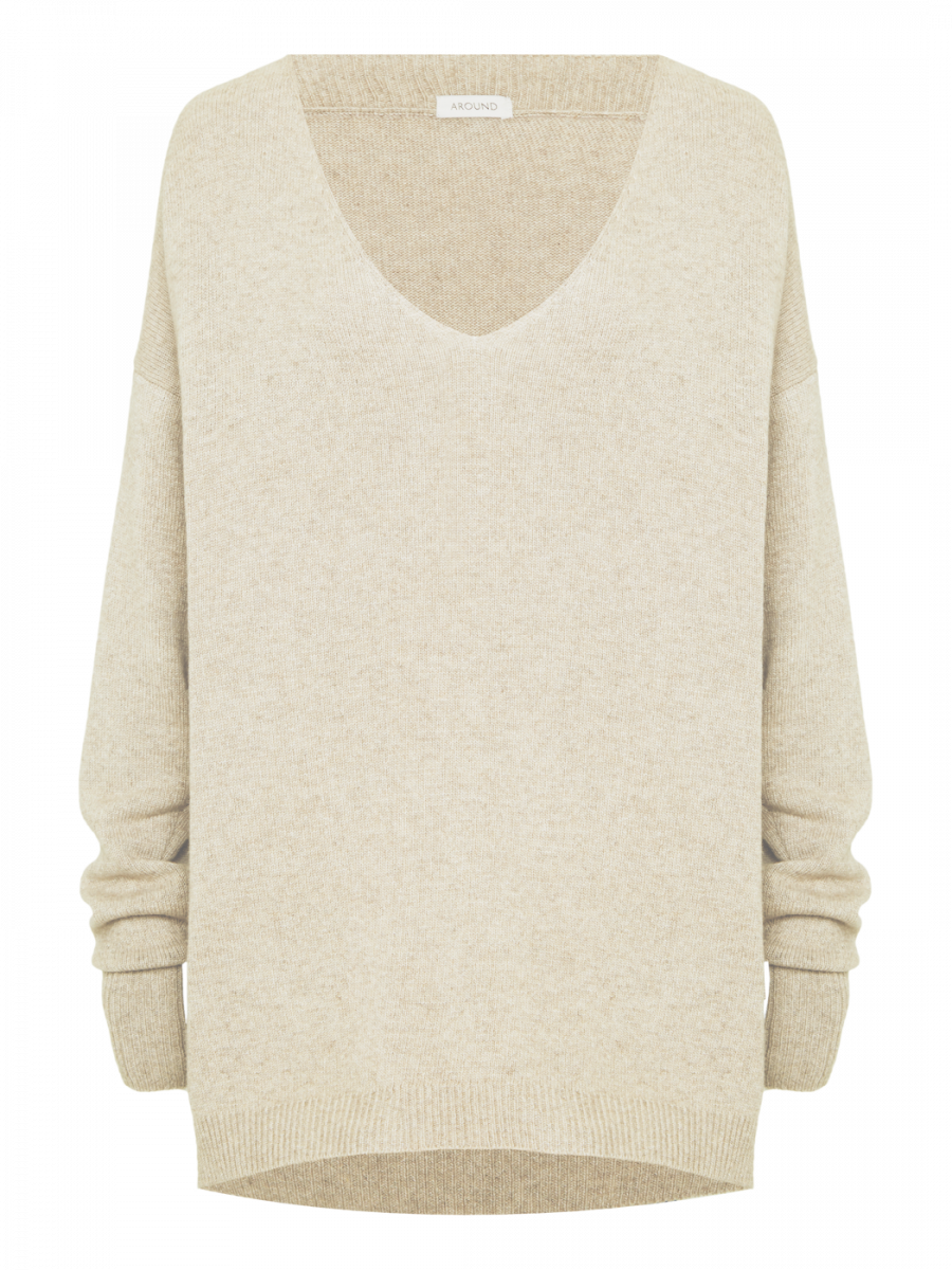 Пуловер из смесового кашемира (сливочный) (ONE SIZE, Сливочный)