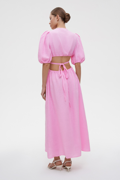Платье миди изо льна с открытой спиной Charmstore  купить онлайн