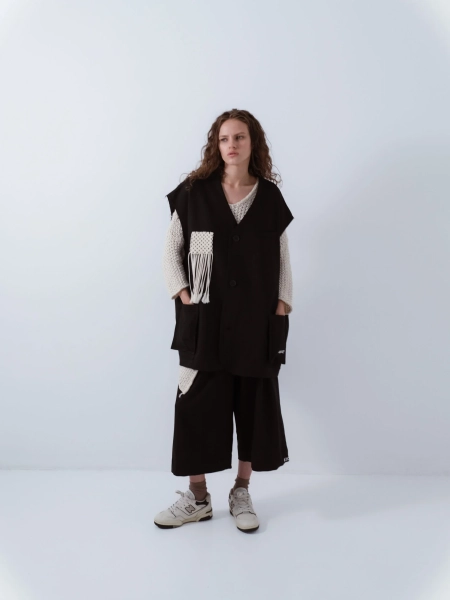 Кюлоты PANASIAN OVERSIZE CULOTTES MACRAME RICE, цвет: Чёрный, НФ-00000317 купить онлайн