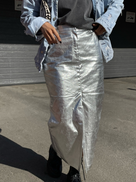 Джинсовая юбка металлик WANNA BY  купить онлайн
