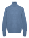 Свитер базовый с высоким воротником (голубой) (M, голубой)