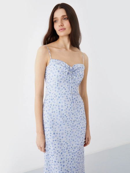 Платье из вуали со сборкой SOLO·U со скидкой  купить онлайн