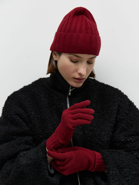 Перчатки с отворотом из смесового кашемира AroundClother&Knitwear  купить онлайн
