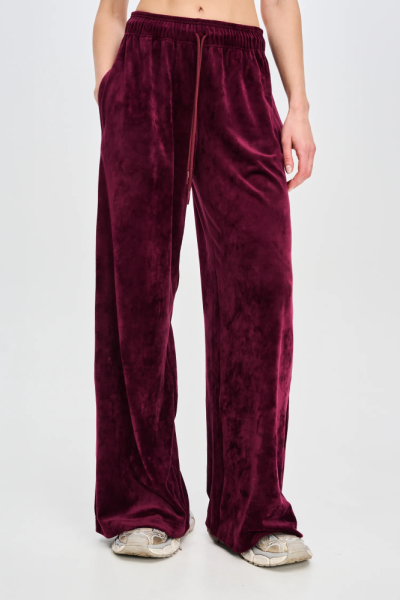 Брюки широкие из велюра F/W 24/25 Label .B, цвет: burgundy Pt.18.3.3932.1124BRG |новая коллекция купить онлайн