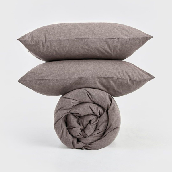 Комплект постельного белья вареный xлопок MORФEUS, цвет: melange brownie b55003 со скидкой купить онлайн