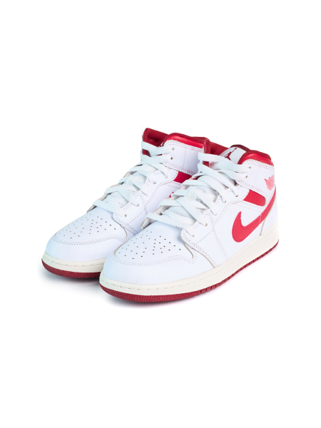 Кроссовки мужские Jordan 1 Mid "Dune Red" NKDADDYS SNEAKERS, цвет: белый FJ3458-160 купить онлайн