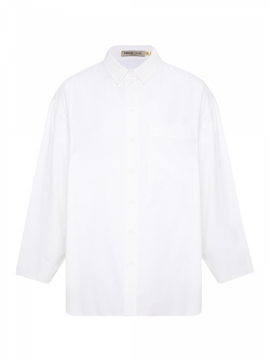 Рубашка с широкими рукавами (молочный) (M, Молочный)