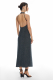 Платье с открытой спиной (Цвет: Черный с серебром) (L, черный с серебром)