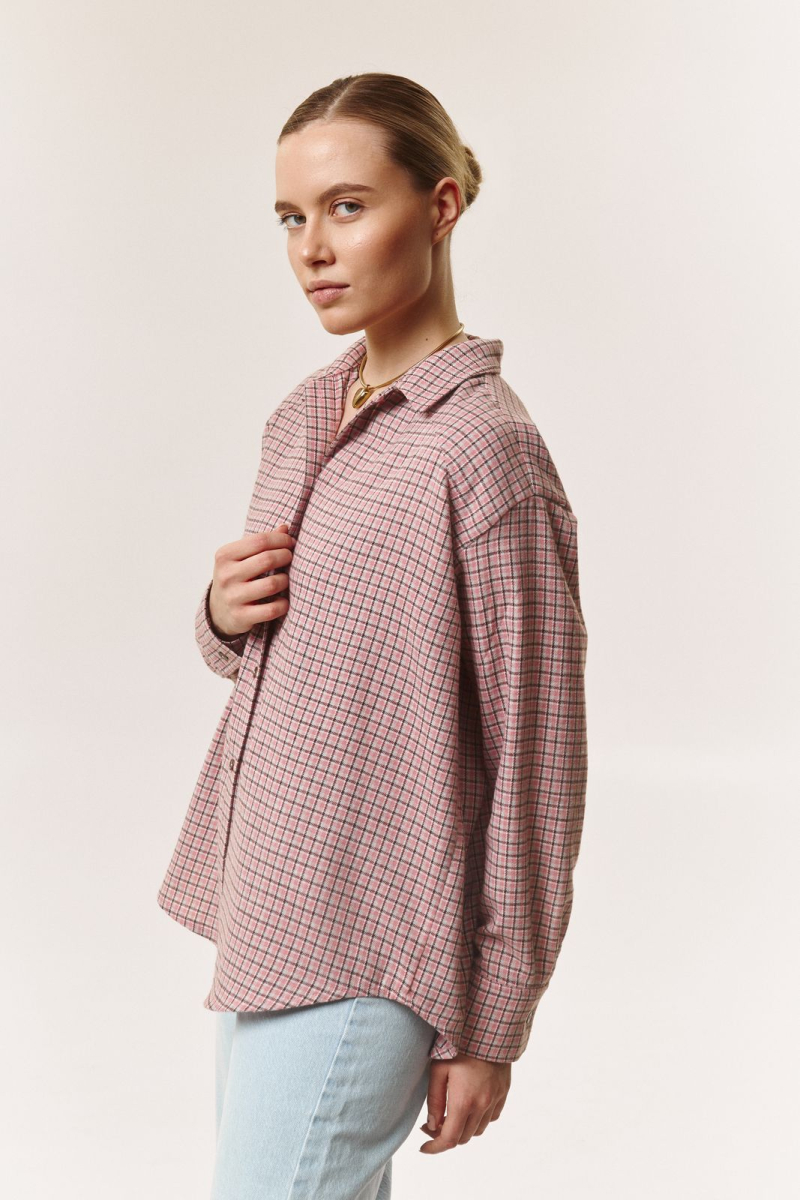 Рубашка из фланели Figura, цвет: розовый, 1ABL-0021-006 со скидкой купить онлайн