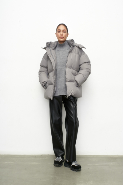 Куртка с поясом Grey (серый) Erist store  купить онлайн