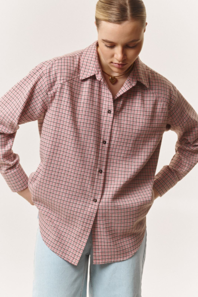 Рубашка из фланели Figura, цвет: розовый, 1ABL-0021-006 купить онлайн