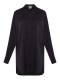 Рубашка оверсайз из сатина (черный) (OS, черный)