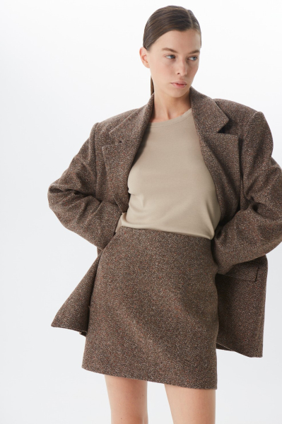 Мини-юбка пальтовая шерсть MERÉ  купить онлайн