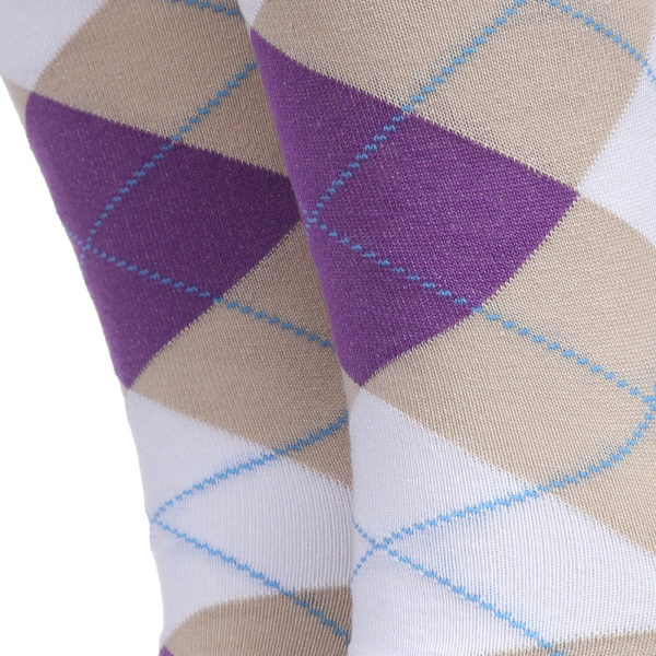 Носки ромбы Tezido, цвет: бежевый/фиолетовый Т2189 купить онлайн
