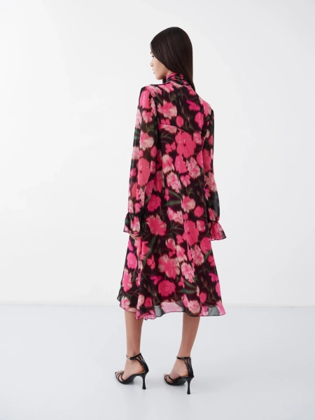 Платье из шифона с бантом SOLO·U со скидкой  купить онлайн