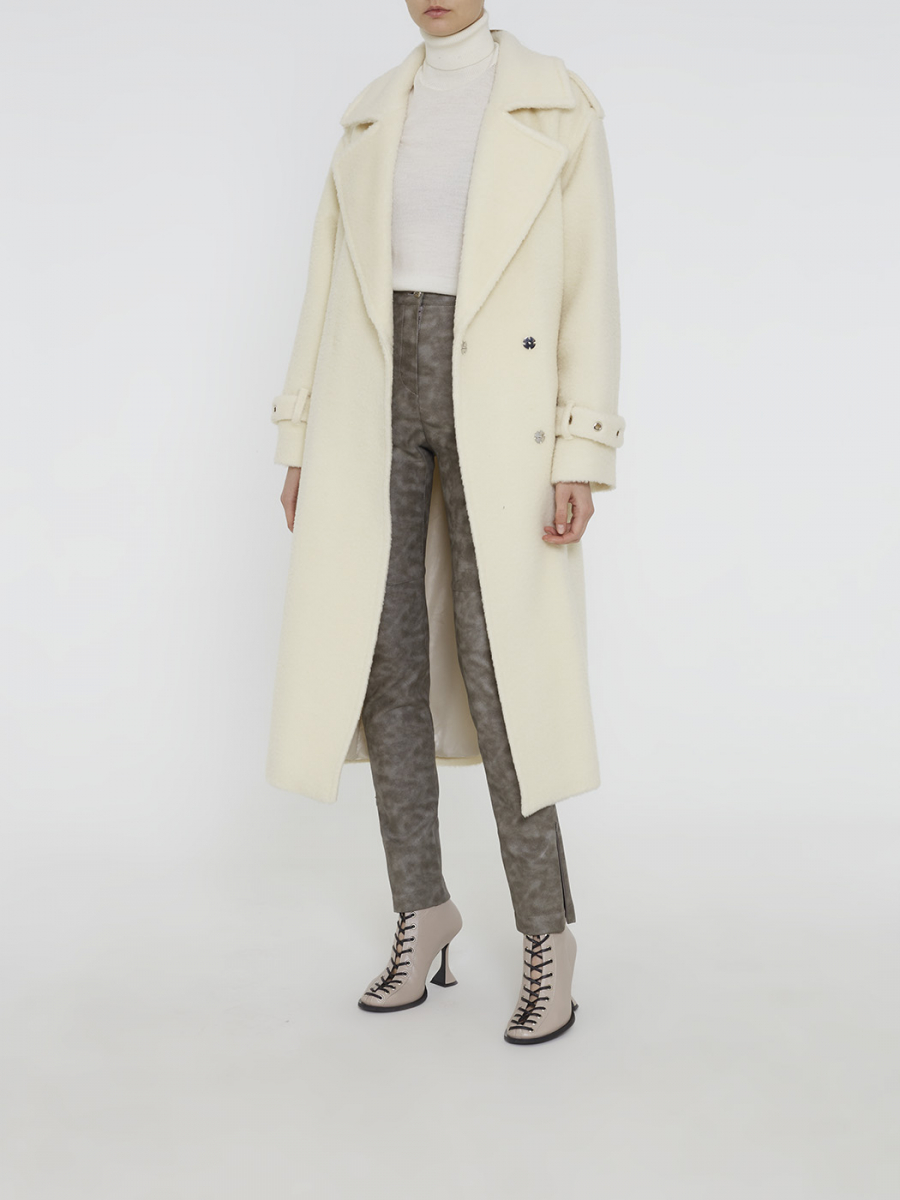 Пальто-тренч из искусственного меха SHI SHI 546 купить онлайн