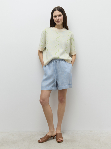 Шорты на завязках изо льна AroundClothes&Knitwear  купить онлайн