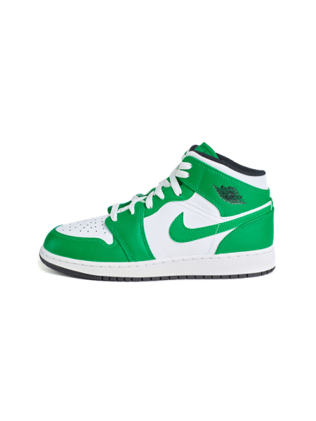 Кроссовки подростковые Jordan 1 Mid "Lucky Green" NKDADDYS SNEAKERS, цвет: зеленый DQ8423-301 купить онлайн