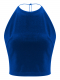 Топ с открытой спиной из бархата (Цвет: синий) (L, синий)